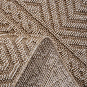 6\' x 9\' Geometric Indoor / Outdoor Area Rug - Mocha