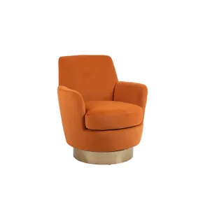 Velvet Swivel Barrel Chair, Swivel Accent Chairs Armchair For Living Room, Reading Chairs For Bedroo