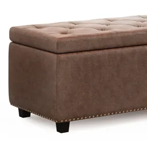 Hamilton - Storage Ottoman - Distressed Umber Brown