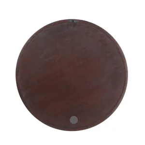 Circle Wall Mirror With Wooden Frame And Walnut Finish, Wall Mirror For Living Room Dining Room - Br