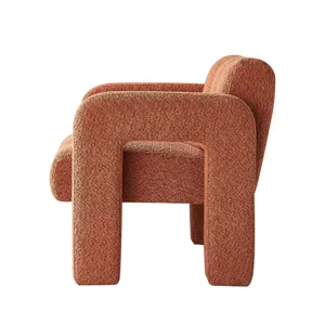 31.10\" Wide Boucle Upholstered Accent Chair - Orange