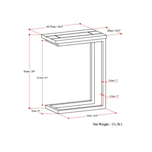 Skyler - C Side Table - Dark Cognac Brown