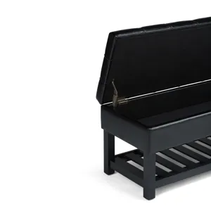 Saxon - Storage Ottoman Bench - Midnight Black
