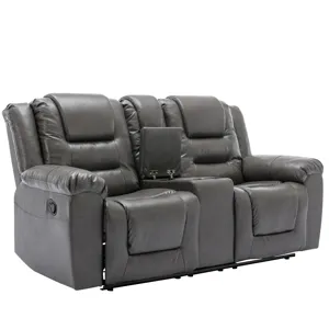 2 Seater Home Theater Recliner Manual Recliner Chair With A Storage Box And Two Cup Holders For Livi