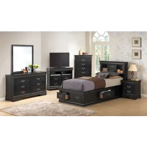 Louis Phillipe - G3150B-TSB Twin Storage Bed - Black
