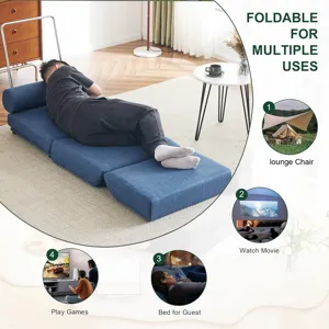 Single Sofa Chair Foldable Single Sofa Bed With Pillow, Portable Foldable Sofa Bed, Leisure Sofa Cha