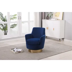Velvet Swivel Barrel Chair, Swivel Accent Chairs Armchair For Living Room, Reading Chairs For Bedroo