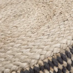 Larissa - Round Braided Pouf - Natural
