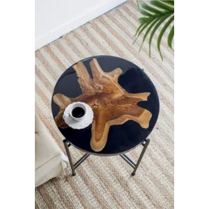 Side Table - Black / Brown