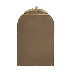 Arched Wall Mirror With Metal Frame, Wall Mirror For Living Room, Bedroom Hallway - Gold