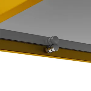 Rectangle Coffee Table With Tempered Glass Top, Modern Table For Living Room - Gray / Gold