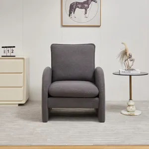 Modern Sherpa Upholstered Accent Chair, Comfortable Living Room Armchair, Lounge Chair For Bedroom, 