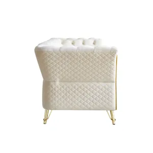Modern Tufted Velvet Sofa For Living Room - Beige