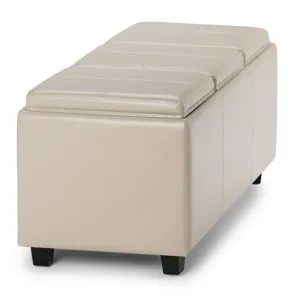 Avalon - Storage Ottoman - Satin Cream