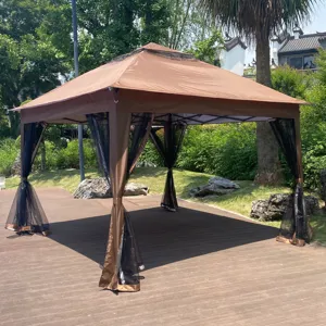 Outdoor 11X 11Ft Pop Up Gazebo Canopy With Removable Zipper Netting, 2 Tier Soft Top Event Tent, Sui