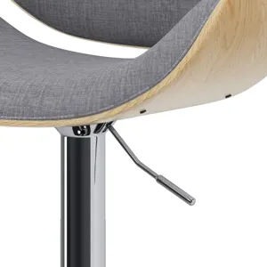 Marana - Bentwood Adjustable Swivel Bar Stool - Light Grey