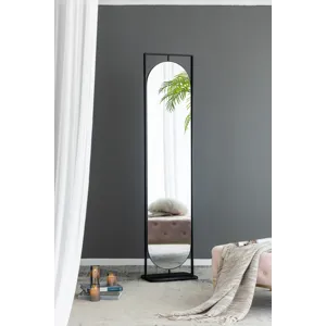 Full Length Standing Mirror, 360° Swivel Floor Mirror For Bedroom Living Room Vanity Entryway - Blac