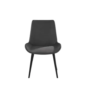 Modern Dining Chair Living Room Metal Leg Dining Chair (Set of 2) - Black / Gray