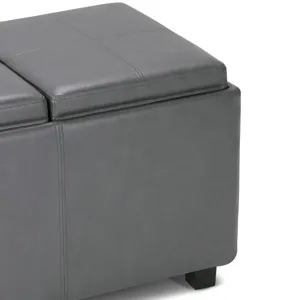 Avalon - Storage Ottoman - Stone Grey