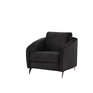 Sofia - Velvet Modern Chic Accent Armchair - Black