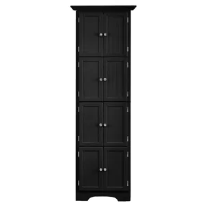 Tall Storage Cabinet With Doors And 4 Shelves For Living Room, Kitchen, Office, Bedroom, Bathroom, M
