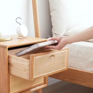Bedside Cabinet, Modern Simple Nightstands North America - Oak