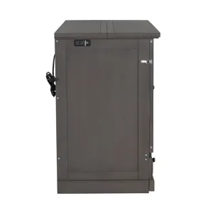 Full Solid Pine Murphy Bed Chest Cube Cabinet Bed With Charging Station And Large Storage Drawer For