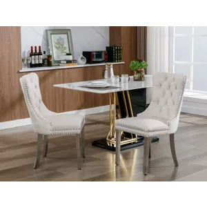 Nikki - Modern, High-End Tufted Solid Wood Contemporary Velvet Upholstered Dining Chair With Chrome 