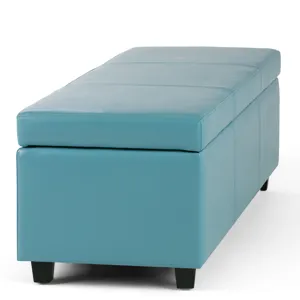 Avalon - Storage Ottoman Bench - Soft Blue