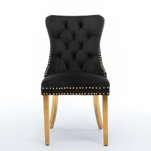 Nikki - Modern, High-End Tufted Solid Wood Contemporary Velvet Upholstered Dining Chair With Golden 