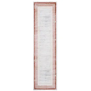 2\' x 8\' Bordered Non-Shedding Living Room Bedroom Dining Home Office Stylish And Stain Resistant A