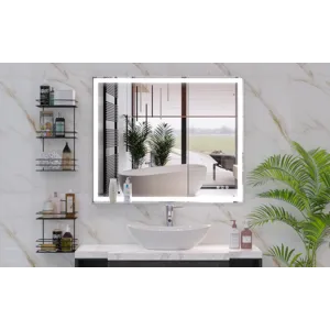 LED Bathroom Vanity Mirror Wall Mounted Adjustable White / Warm / Natural Lights Anti-Fog Touch Swit