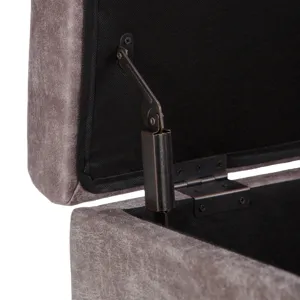 Owen - Coffee Table Storage Ottoman - Distressed Grey Taupe