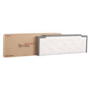 Deb - G1121-Qb-Up Queen Bed - All In One Box - Light Gray