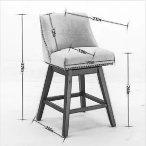 Counter Height Swivel Barstools, Upholstered Bar Stools (Set of 2) - Ivory