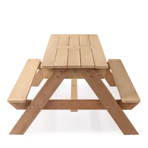 3-In-1 Kids Outdoor Wooden Picnic Table With Umbrella, Convertible Sand & Water, ASTM & CPSIA Certif