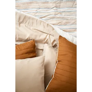 Omne Sleep - 4 Piece Bamboo Flex Head Queen Hypoallergenic Sheet Set - Beige