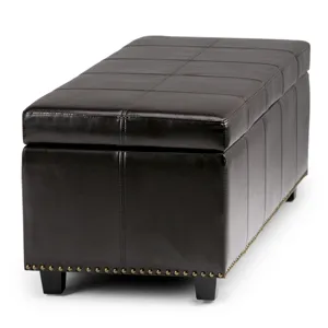 Kingsley - Large Storage Ottoman - Coffee Brown