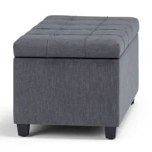 Sienna - Storage Ottoman Bench - Slate Grey