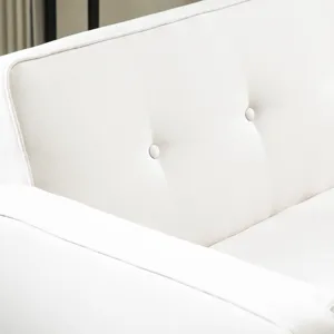 Futon Sofa Bed Convertible Couch Bed With Armrests Modern Living Room Linen Sofa Bed, Folding Reclin