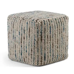 Zoey - Woven Cube Pouf - Multi Color