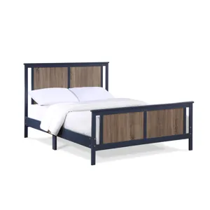 Connelly - Full Bed - Midnight Blue/Vintage Walnut