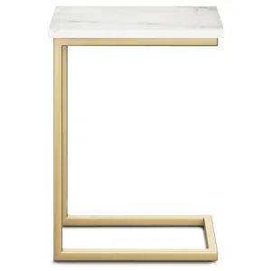 Skyler - C Side Table with Marble Top - Marble Top / Gold
