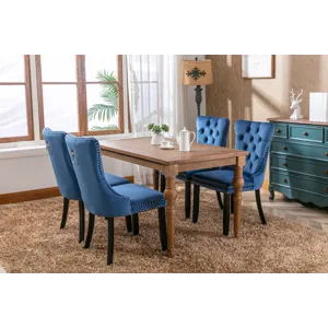 Nikki - Modern, High-End Tufted Solid Wood Contemporary Velvet Upholstered Dining Chair With Wood Le