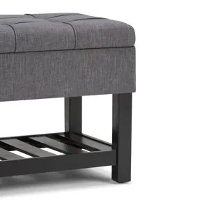 Saxon - Storage Ottoman Bench - Slate Grey