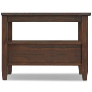 Warm Shaker - Narrow Side Table - Distressed Charcoal Brown