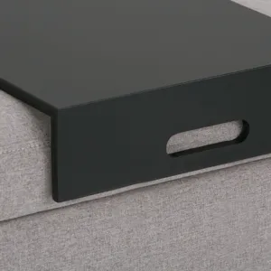Oregon - Storage Ottoman Bench with Tray - Cloud Grey
