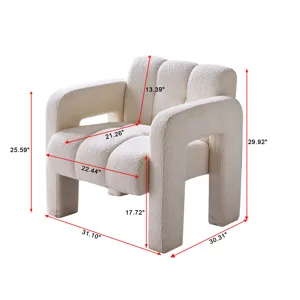 31.10\" Wide Boucle Upholstered Accent Chair - Beige