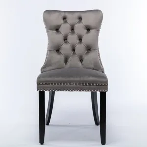Nikki - Modern, High-End Tufted Solid Wood Contemporary Velvet Upholstered Dining Chair With Wood Le