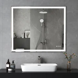LED Bathroom Vanity Mirror Wall Mounted Adjustable White / Warm / Natural Lights Anti-Fog Touch Swit